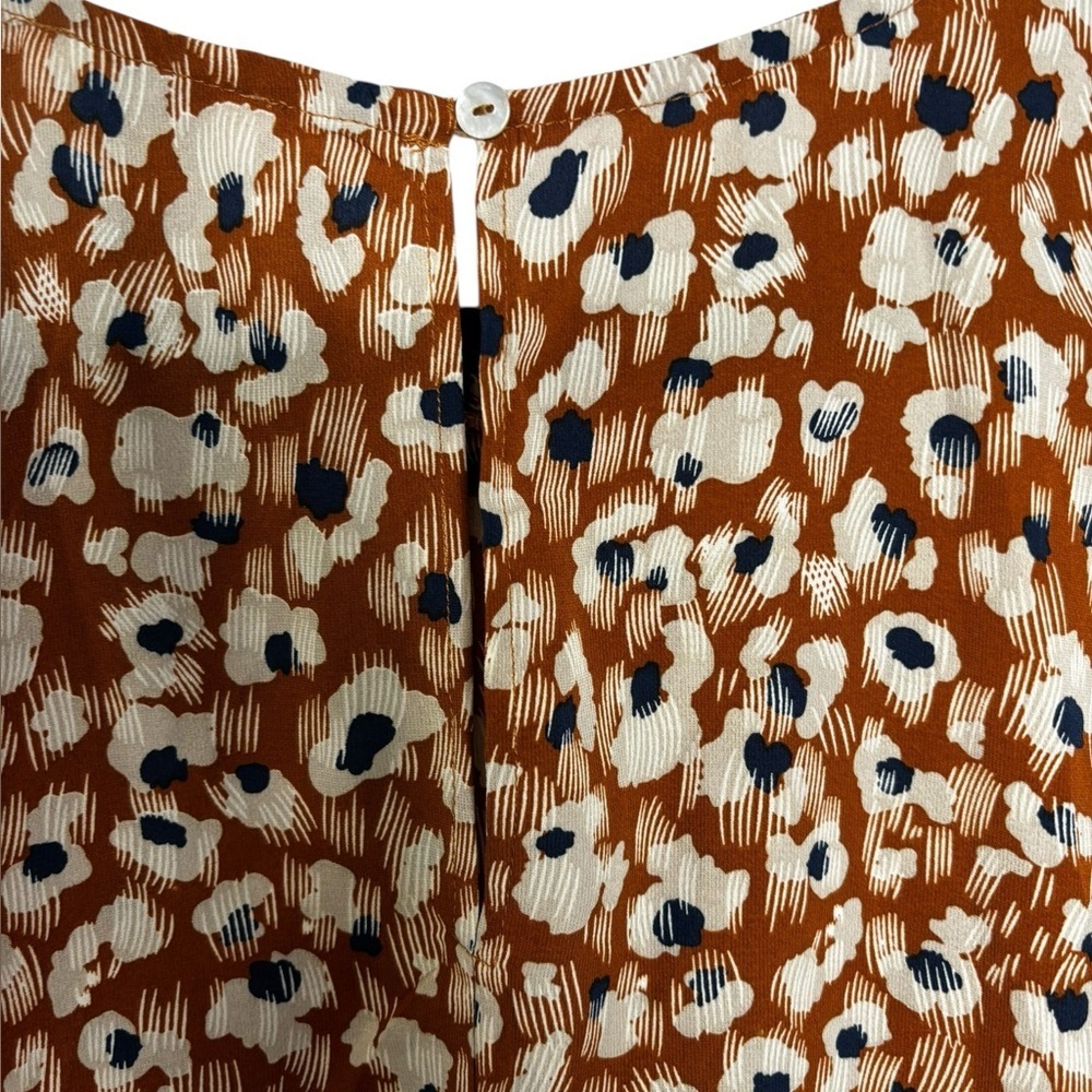 Umgee Rust Leopard Print Mini Dress Short Ruffled Sleeves Boxy Size Medium - Picture 6 of 10